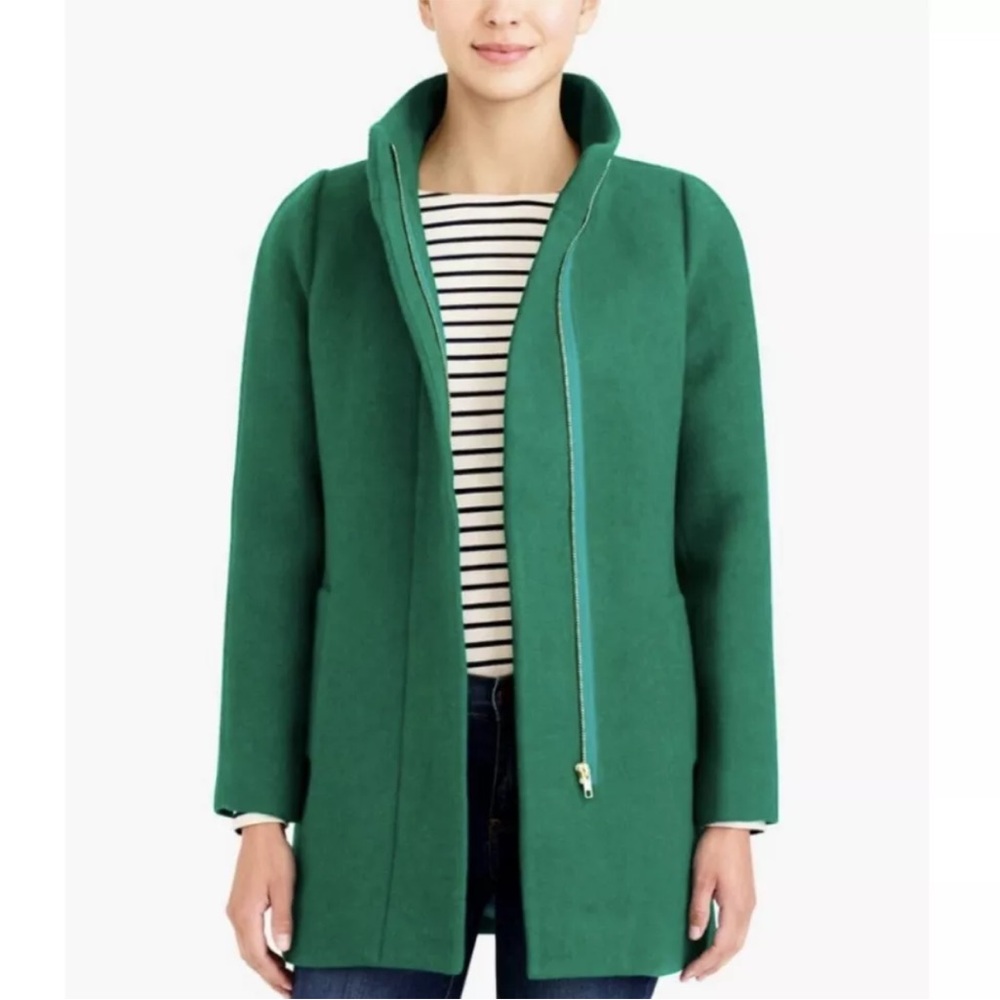 J. Crew Mercantile Wool City Coat Emerald Green Women's Size 14